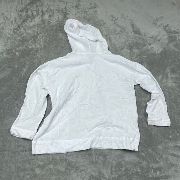 Belle Beach Cotton Gauze White Hoodie Half-Zip Medium a0171 - Picture 6 of 7